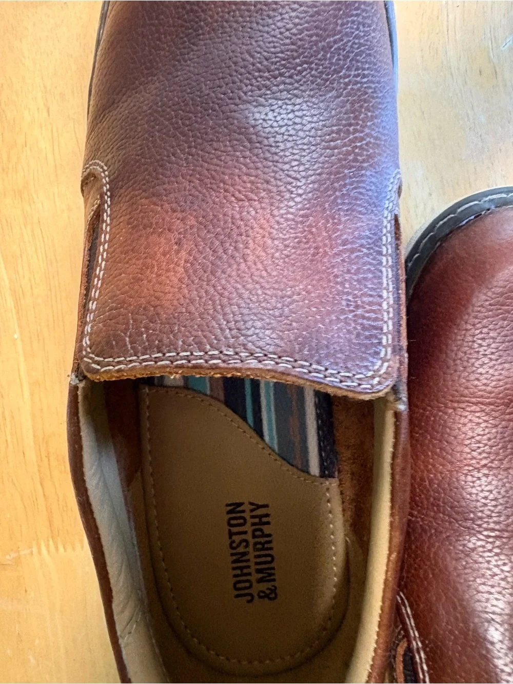 Johnston & Murphy Boy’s Brown Slip-On Leather Loafers